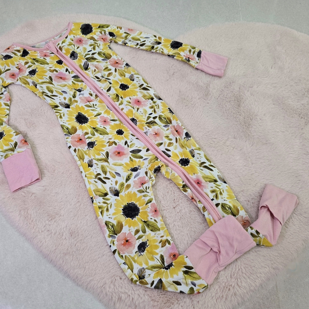 Little Sleepies Autumn Sunflowers zippy